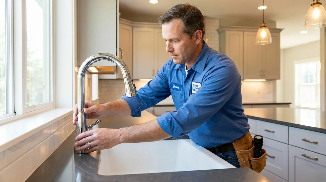 Kitchen faucet installation by Johns Plumbing LLC in Moravia